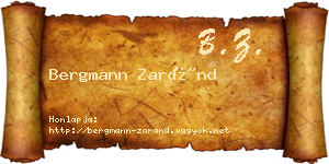 Bergmann Zaránd névjegykártya